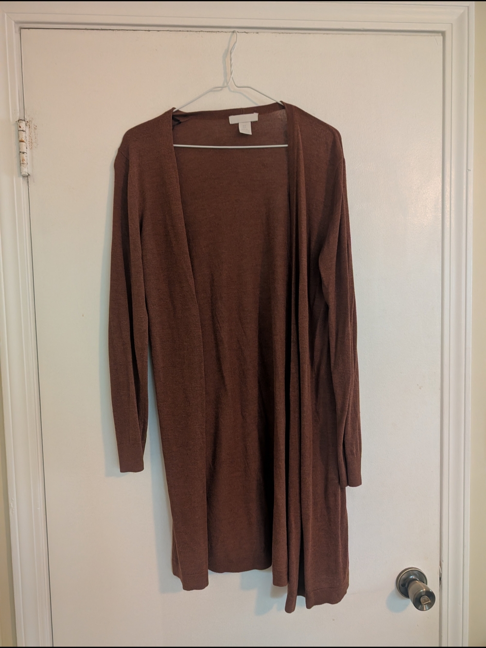 H&M Brown Open-Front Knit Cardigan